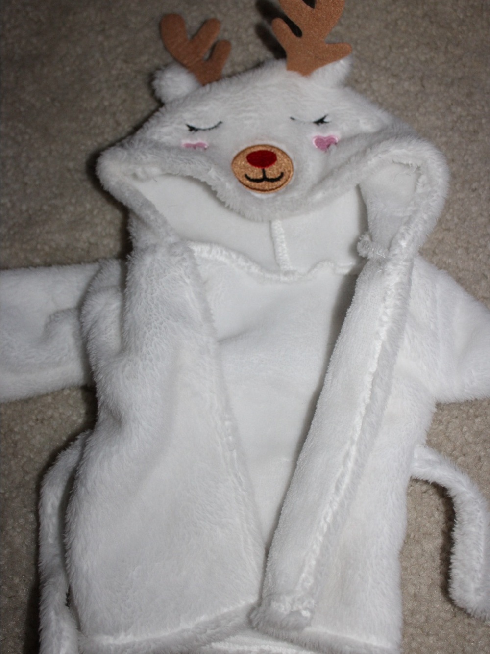 American Girl Doll Plush Reindeer Hooded Bathrobe